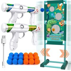 Dinosaur Adventure Toy Set with White and Blue Blasters